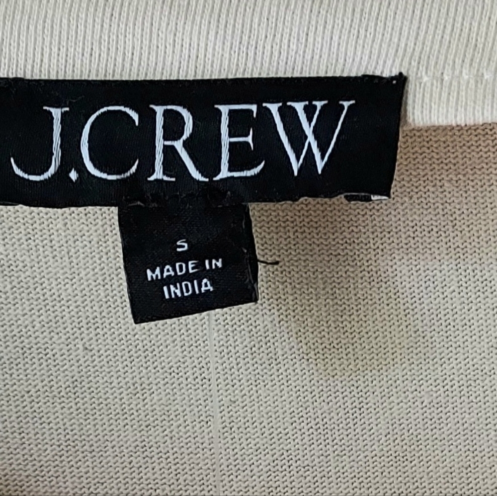 J. Crew Striped Cropped Boatneck Top Size Small Mariner Cotton Button Shirt - Picture 8 of 12